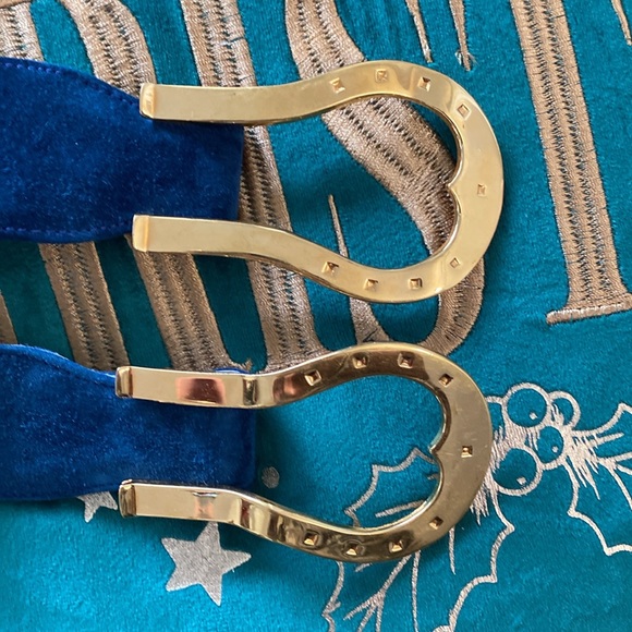 Pre - owned Authentic Vintage  Gucci Suede and Gold Buckle Belt - Picture 15 of 16